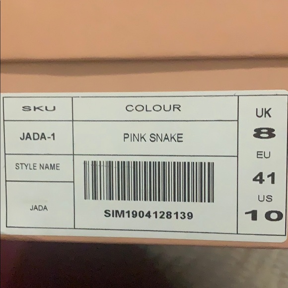 Pink Snake print strappy mid heel - Picture 7 of 7